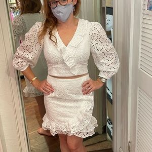 Lilly Pulitzer size 4 white eyelet two piece outfit